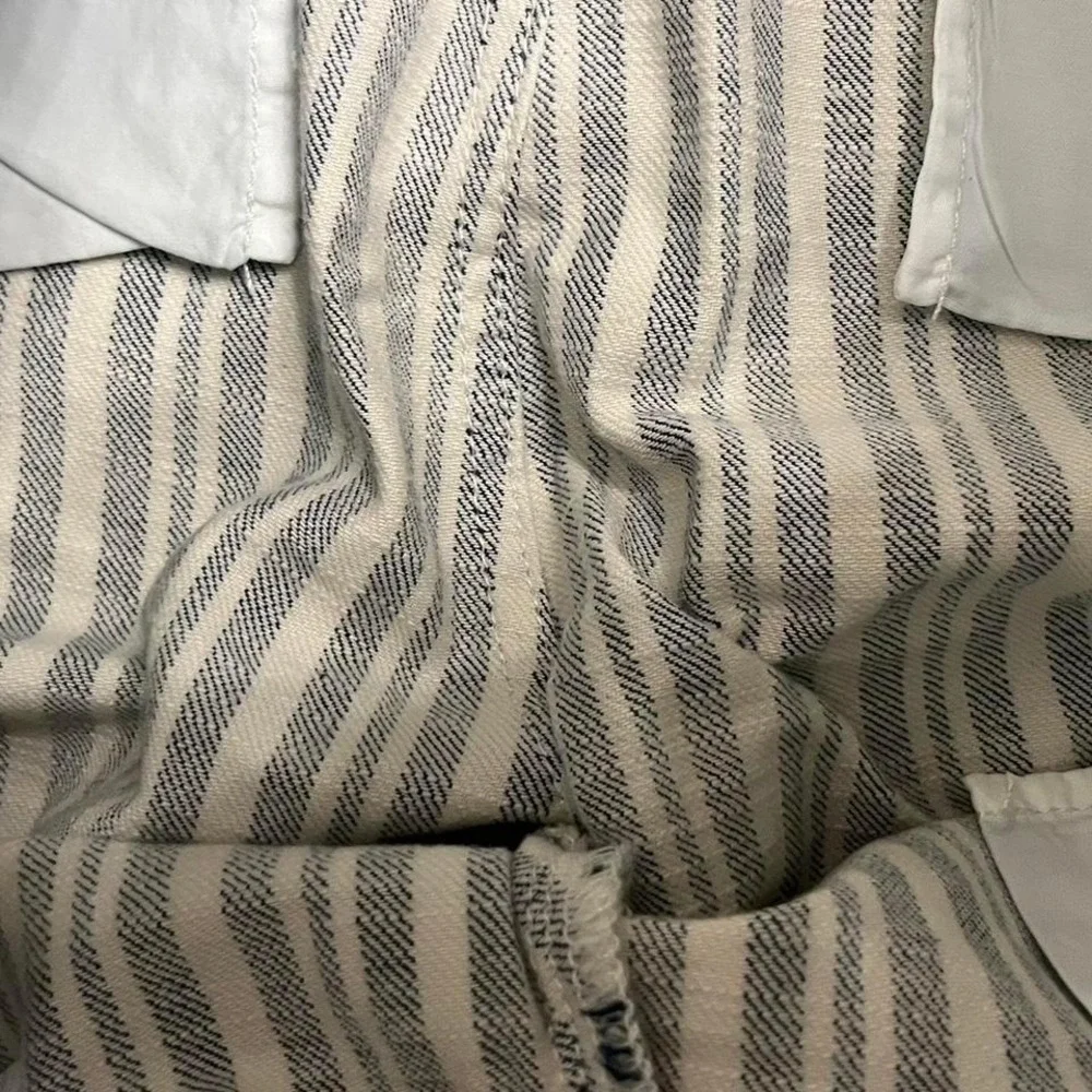Rag & Bone Striped Wide Leg Pants Navy White Hickory Stripe Size 29 - Picture 4 of 8